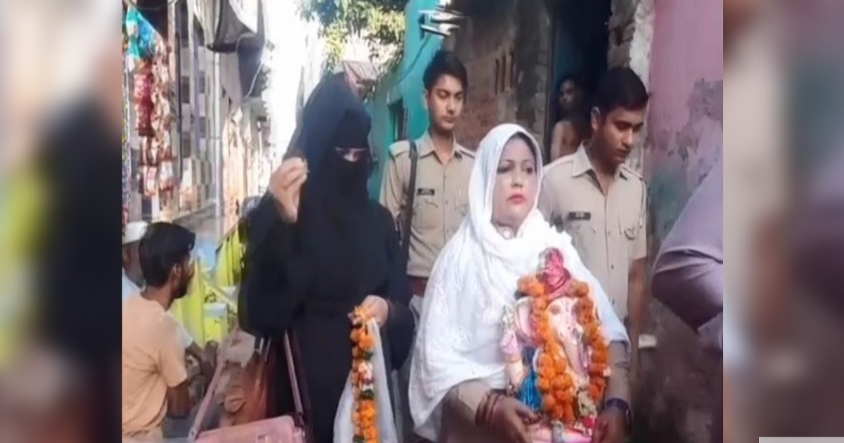 UP: BJP leader Ruby Asif Khan defies fatwa, death threat; steps out for Ganesh idol immersion
